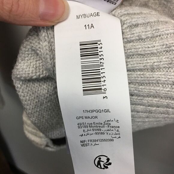 Sergeant Major | Wool Blend Fair Isle Zip Sweater - Picture 6 of 7